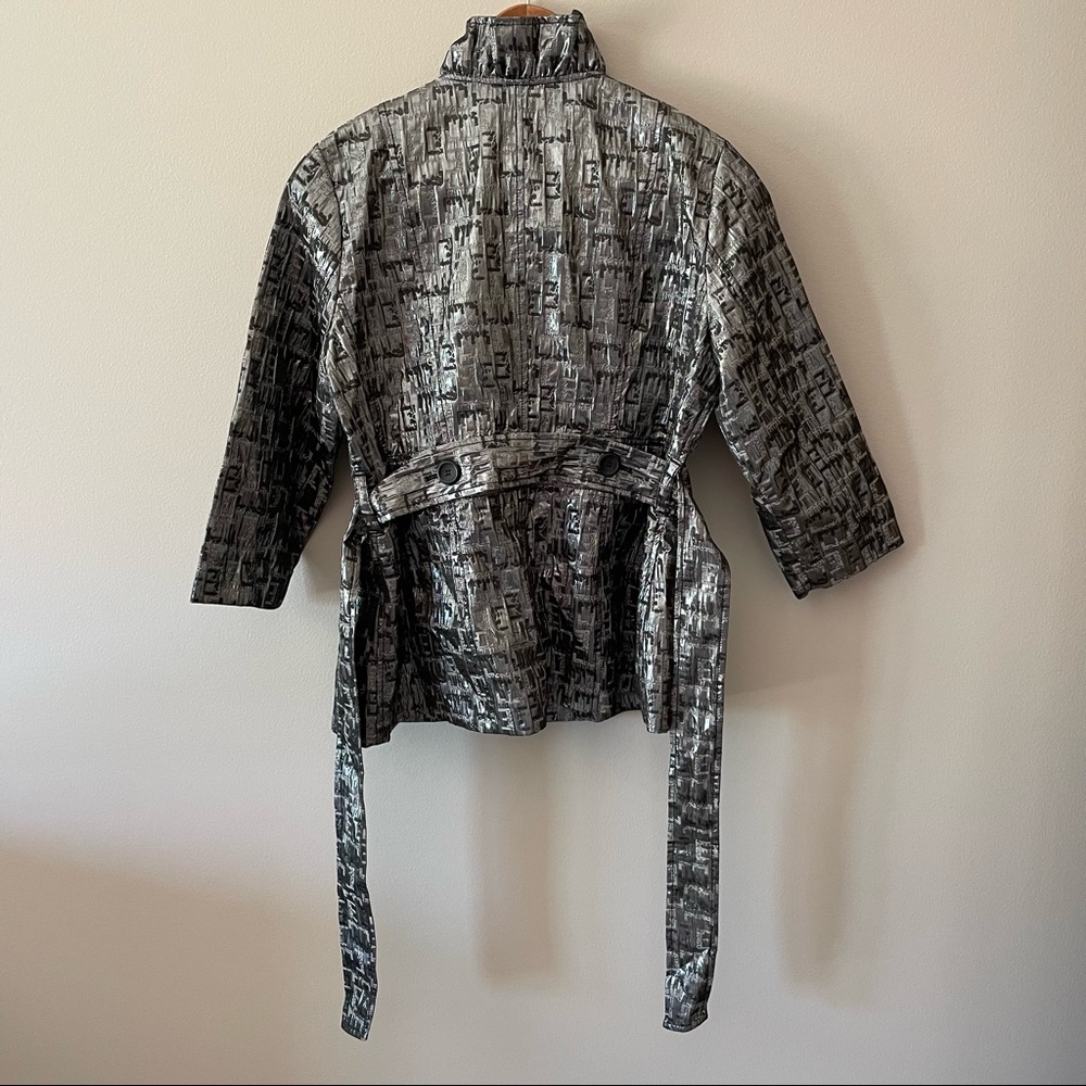 Ruby Rd Metallic Ruffle Collar Jacket 8 Petite - Picture 4 of 10